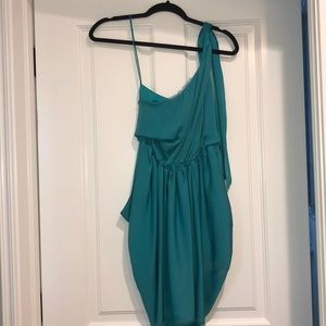 Alice and Olivia Aqua Silk Dress